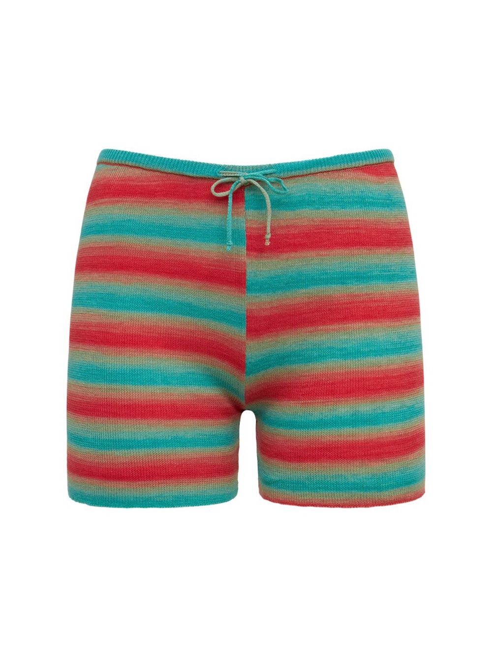 RARE GIMAGUAS Olivia Striped Knitted Cotton Shorts In Blue